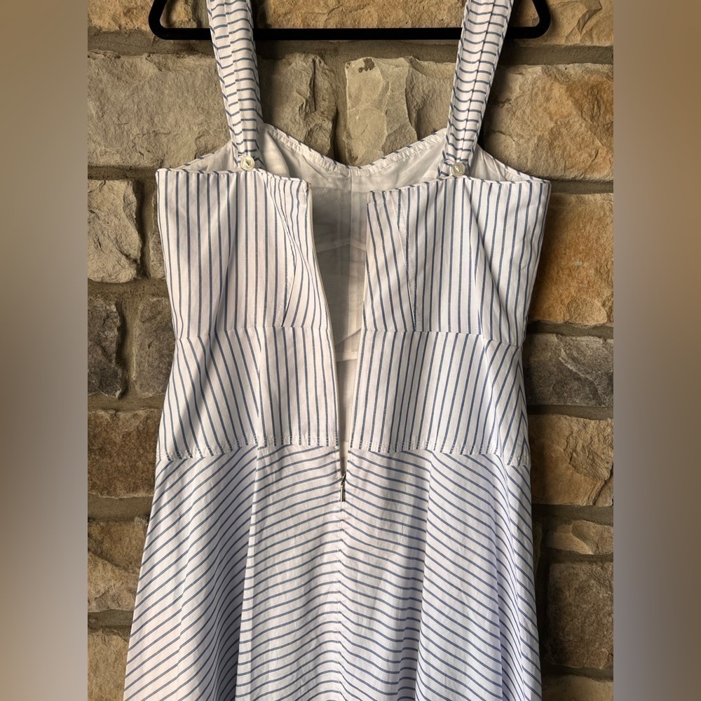 NWT! Rebecca Taylor Pinstripe Midi Tank Dress Sz 12 - Picture 10 of 16